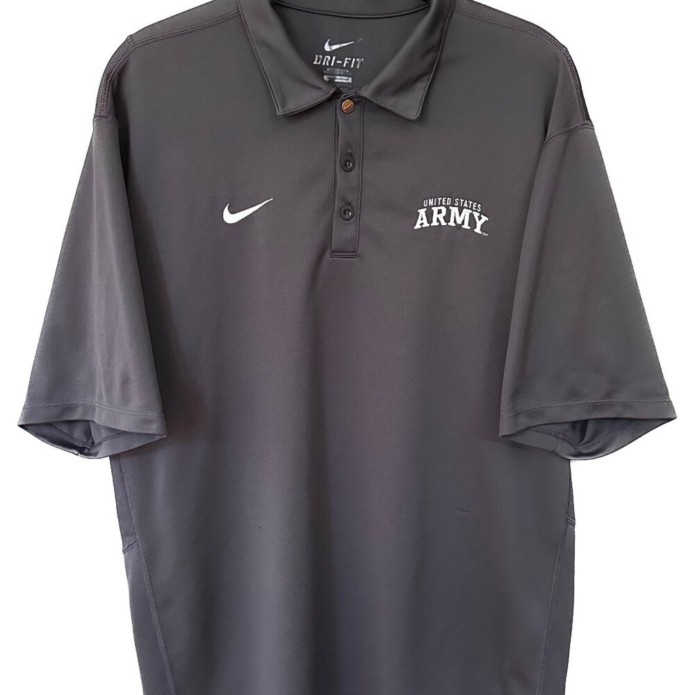 Nike Dri-Fit United States ARMY Collegiate Polo Shirt Dark Grey